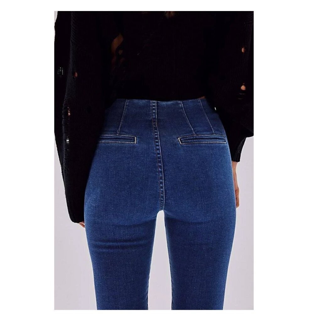 NWT Free People Bella Moto Skinny Jean in Prophecy - Picture 2 of 8